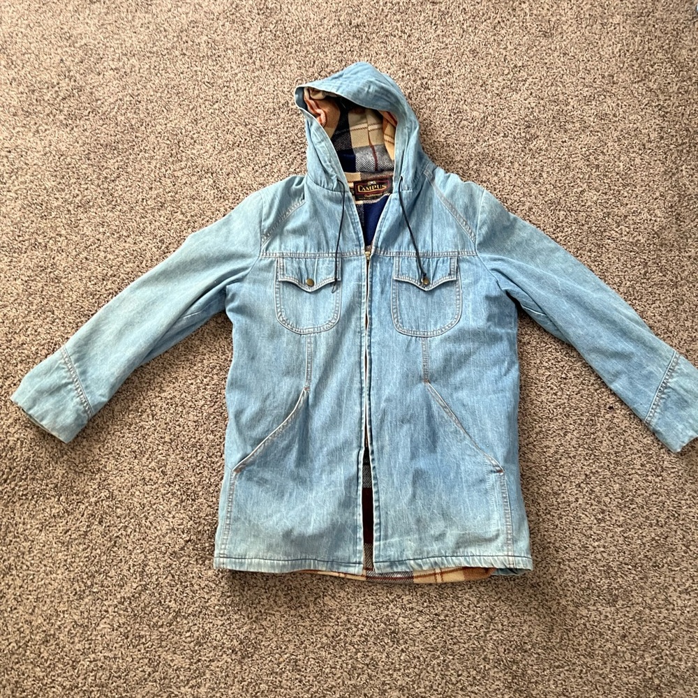 VTG 80s/90s Denim  Jacket winter workwear Campus Outerwear Made In USA Size 33